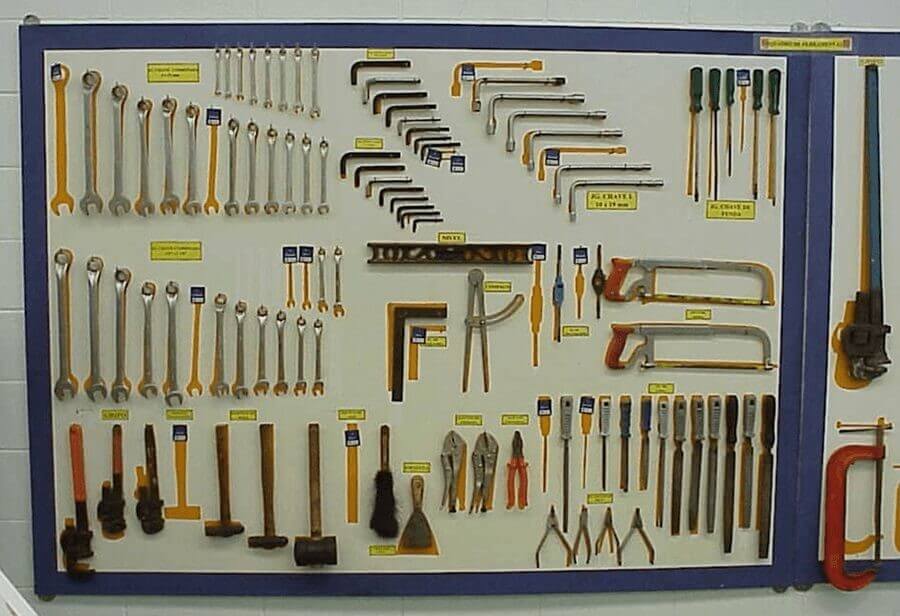 Quadro de ferramentas organizado Quadro de ferramentas organizado